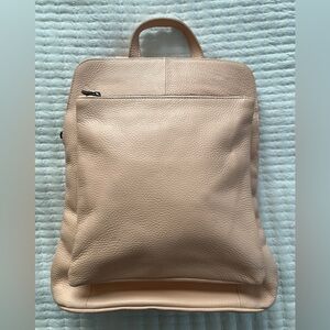 Italian Leather Bag, light pink, backpack or shoulder bag